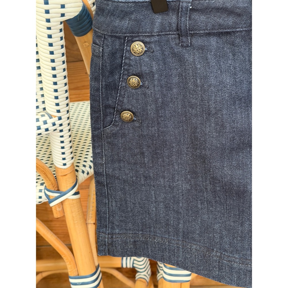Rachel Zoe Womens High Rise Sailor Button Dark Wash Denim Shorts Size 6 NEW - Picture 2 of 9